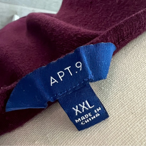 APT.9 long sleeve burgundy women’s top size XXL - Picture 4 of 4